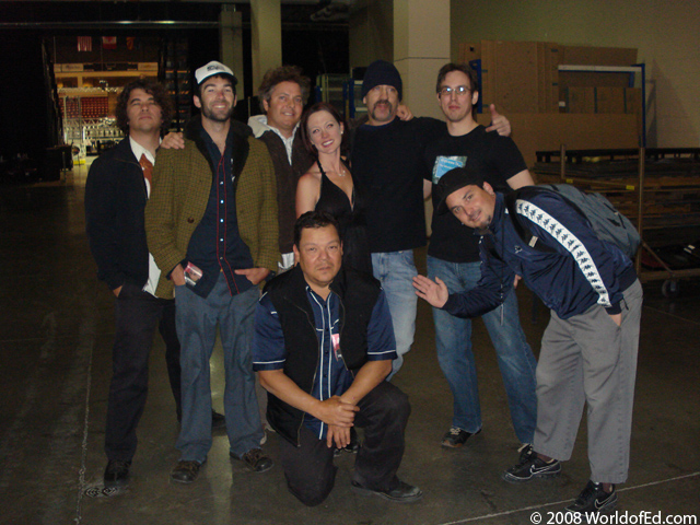The Jackass band and crew standing.